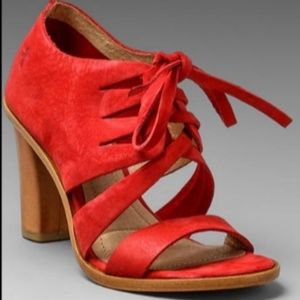 Frye Sofia tie on Bootie in Red